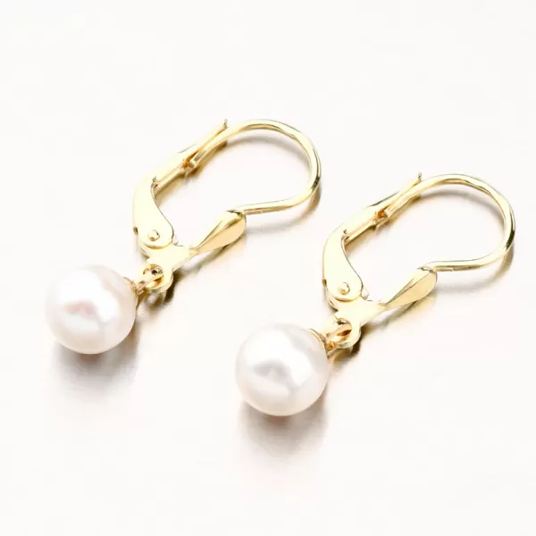 Dámske náušnice žlté zlato 585 s perlou 52GZ-3016Z-KL