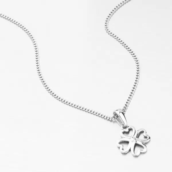 Prívesok z bieleho zlata štvorlístok GCA13-002