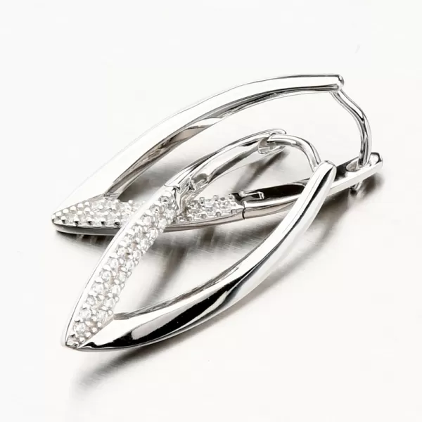 Visiace strieborné náušnice so zirkónmi PKL-2127