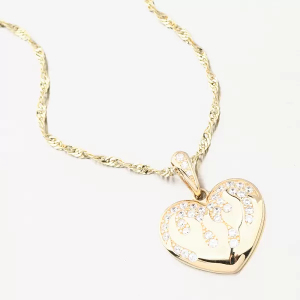 Veľké zlaté srdce so zirkónmi DZ2403-ZIR