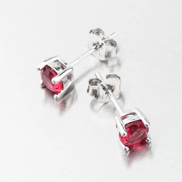 Strieborné náušnice kôstky s červeným zirkónom UPST-121679