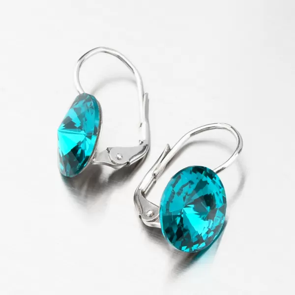 Náušnice s tmavo zeleným kryštálom N325TZ-JK