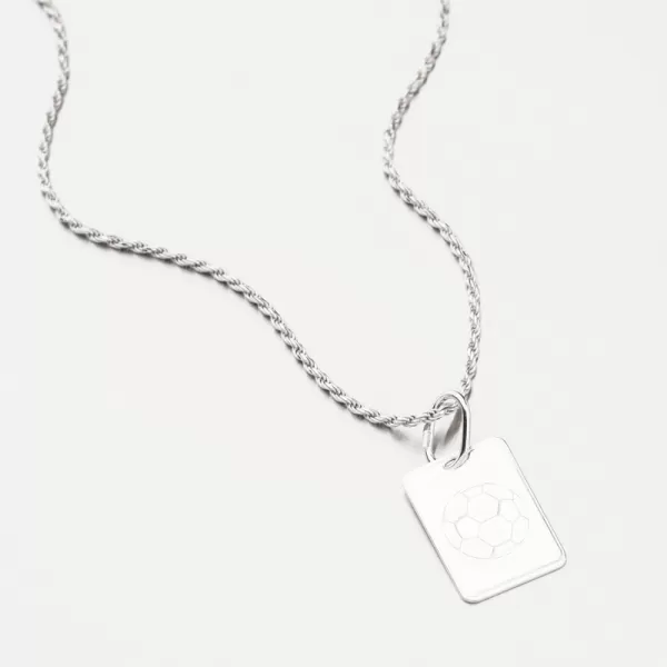 Strieborný prívesok doštička futbalová lopta PAMŠ-130044-Ag