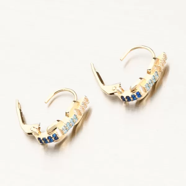 Dámske náušnice žlté zlato 585 so zirkónmi 153P-123157-302