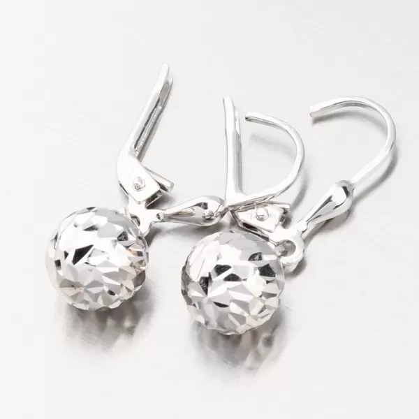 Visiace náušnice z bieleho zlata guličky GCA12-007