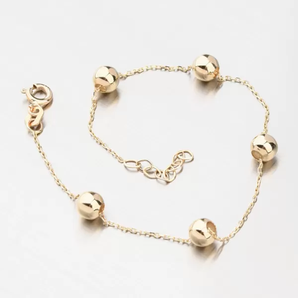 Zlatý náramok s loptičkami GCA14-008