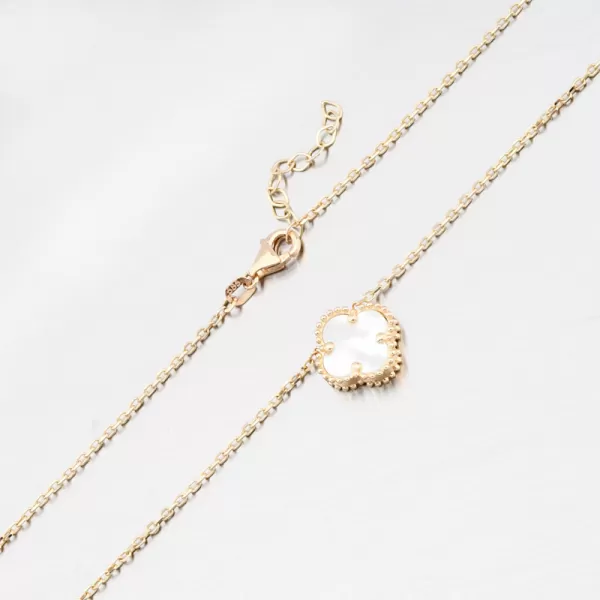 Dámsky náhrdelník žlté zlato 585 štvorlístok 15R-058