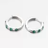 Strieborné kruhy so zelenými zirkónmi PKL-2275