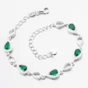Strieborný náramok s Emerald PKL-4036