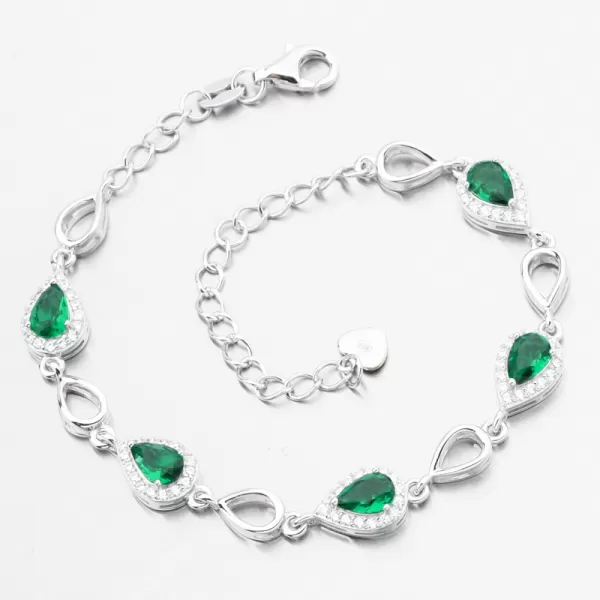 Strieborný náramok s Emerald PKL-4036