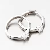 Dámske náušnice žlté zlato 585 kruhov so zirkónom 12R-724