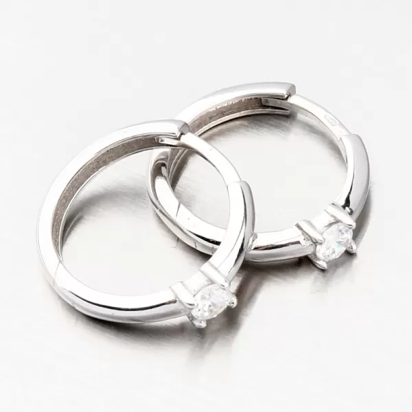 Dámske náušnice žlté zlato 585 kruhov so zirkónom 12R-724