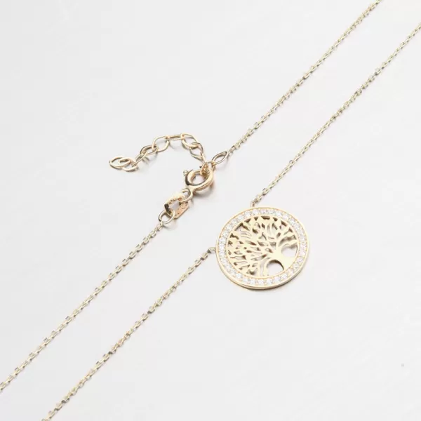 Zlatý náhrdelník Strom života so zirkónmi 55GZ-5021-ZL