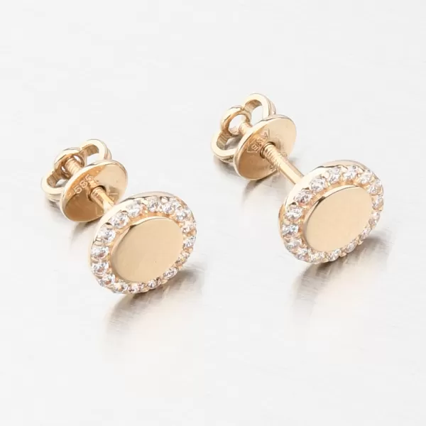 Napichovacie náušnice so zirkónmi - zlato 585 GCA12-011