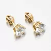 Dámske náušnice žlté zlato 585 zirkón 663P-120624