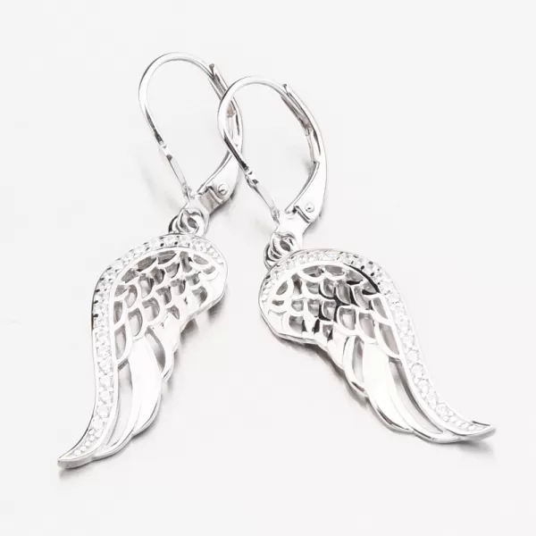 Čalúnky strieborné náušnice anjelské krídla PKL-2280