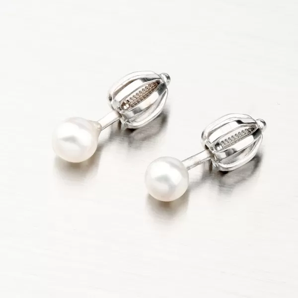 Zlaté napichovacie náušnice s perlou 52GZ-3004B-SR