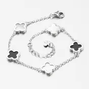 Strieborný dámsky náramok so štvorlístkami PKL-4015