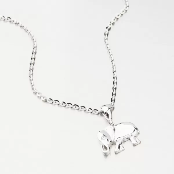 Prívesok z bieleho zlata slon so zirkónom GCA13-011