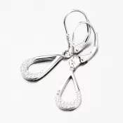 Visiace strieborné náušnice so zirkónmi UCST-121872