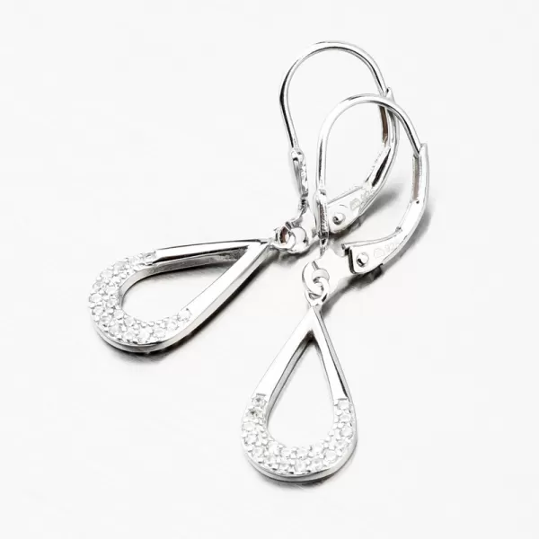 Visiace strieborné náušnice so zirkónmi UCST-121872