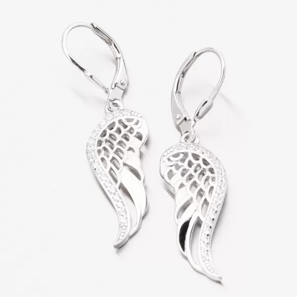 Čalúnky strieborné náušnice anjelské krídla PKL-2280