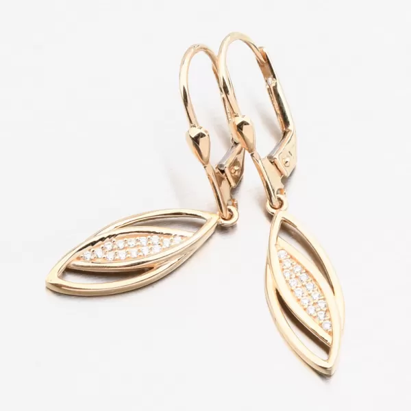 Náušnice so zlatou podložkou so zirkónom 223p-122046