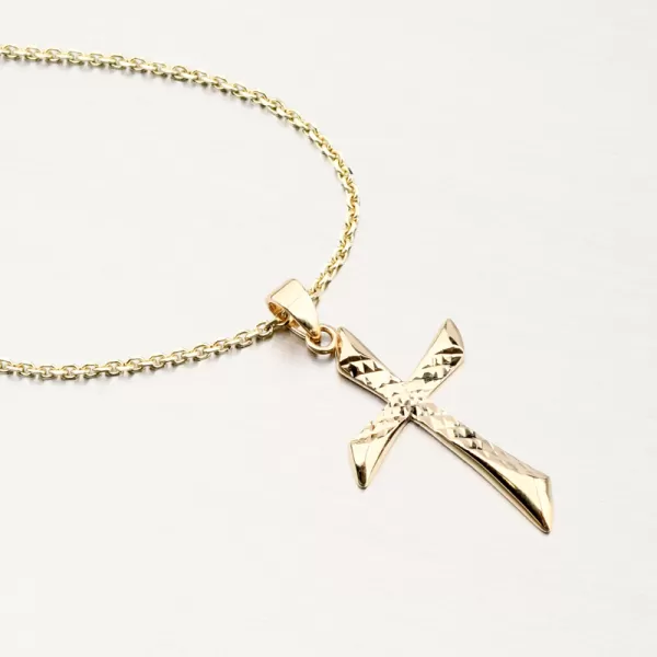 Prívesok zo žltého zlata 585 krížik 43-22141