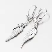 Visiace náušnice z bieleho zlata anjelské krídla GCA12-002