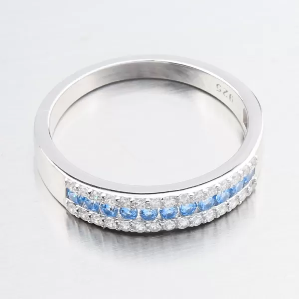 Dámsky prsteň striebro 925 so zirkónmi a akvamarínmi a PKL-1067