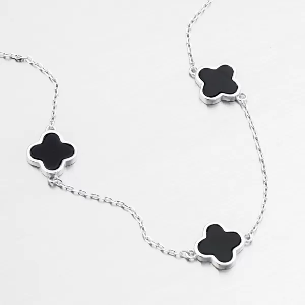Strieborný náhrdelník so štvorlístkovým ďatelinou PKL-5027