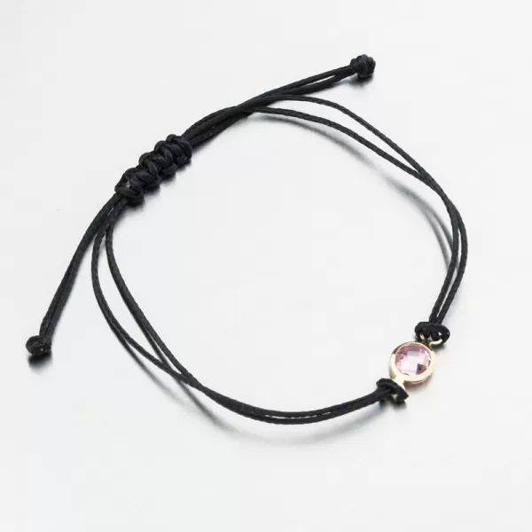 Šnúrkový náramok so zlatým príveskom LT14-014-ZL-PINK