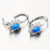 Strieborné náušnice s modrým opálom a so zirkónmi PKL-2148