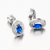 Dámske náušnice biele zlato 585 zirkón zafír 52GZ-8049B-SAF-SR