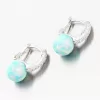 Strieborné náušnice so zeleným opálom a so zirkónmi PKL-2168