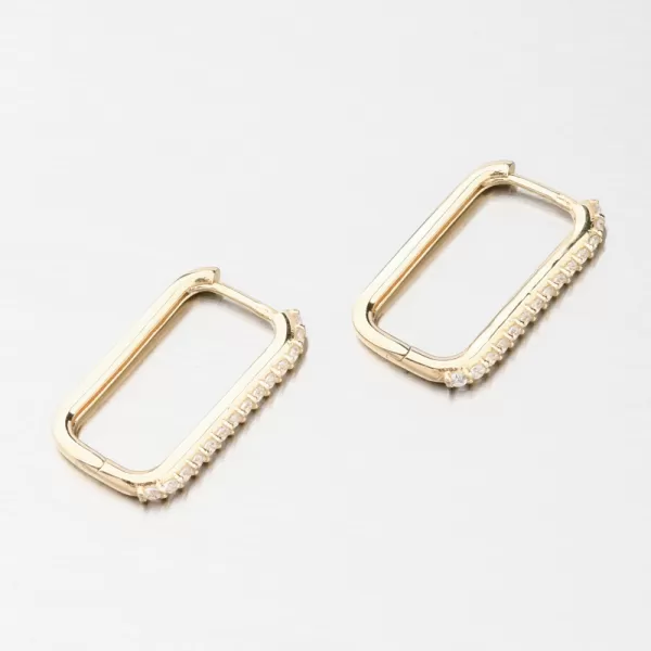 Zlaté štvorcové náušnice so zirkónmi 12R-735