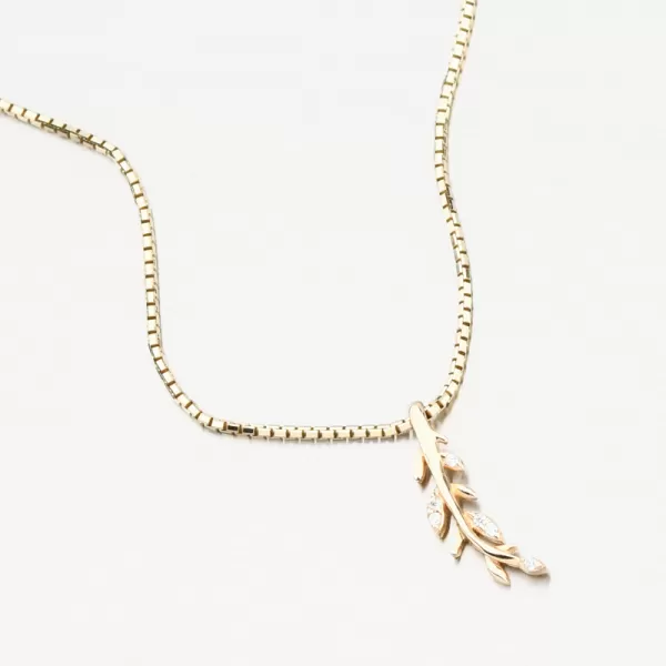 Zlatý prívesok vetvička so zirkónmi 13R-421