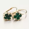 Dámske náušnice žlté zlato 585 s malachitom 12R-766