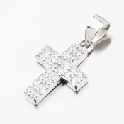 Strieborný kríž so zirkónmi HST-13287