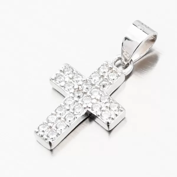 Strieborný kríž so zirkónmi HST-13287