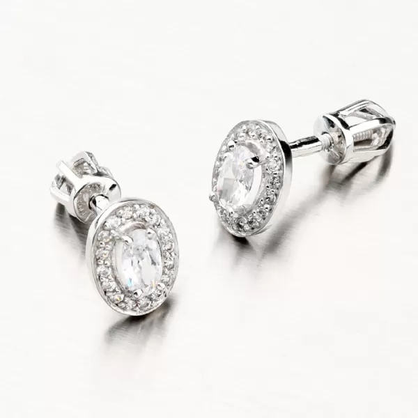 Dámske náušnice biele zlato 585 zirkón 52GZ-8049B-ZIR-SR