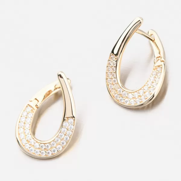 Dámske náušnice žlté zlato 585 so zirkónmi 163P-122670