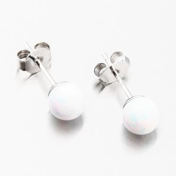 Strieborné náušnice kôstky s bielym opálom UPST-121736-6