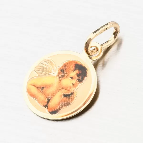 Zlatý prívesok s anjelikom 13-105A