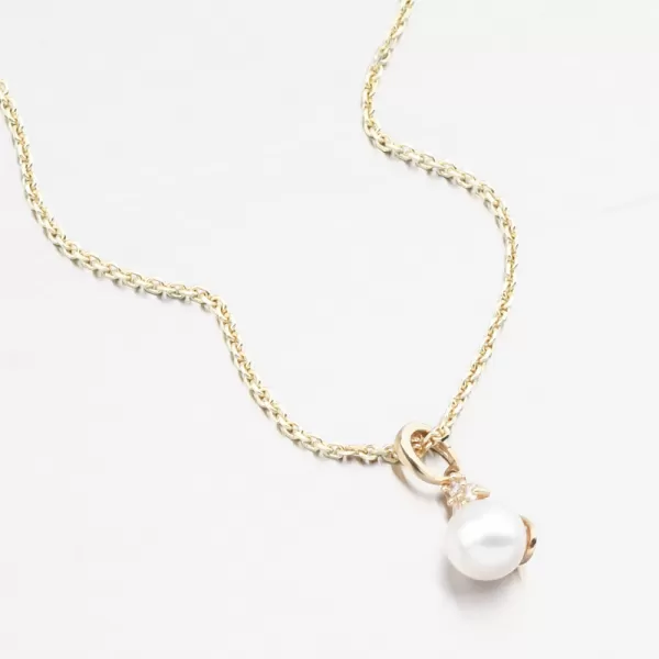 Zlatý prívesok s perlom a zirkónmi 53GZ-2235-ZL