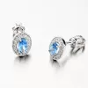 Dámske náušnice biele zlato 585 zirkón zafír 52GZ-8049B-AKVA-SR