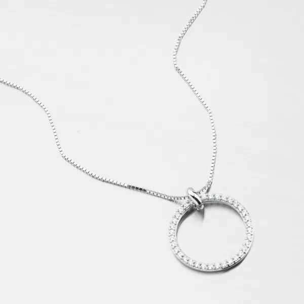 Prívesok biely zlatý kruh DZF3775-B-ZIR