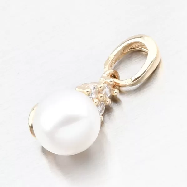 Zlatý prívesok s perlom a zirkónmi 53GZ-2235-ZL