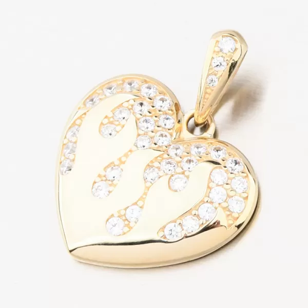 Veľké zlaté srdce so zirkónmi DZ2403-ZIR