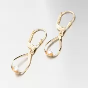 Zlaté visiace náušnice so zirkónom 12R-731